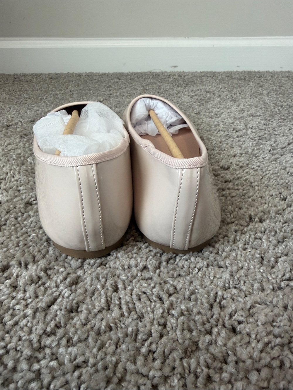 Glossy Nude Ballet Flats - Picture 3 of 5